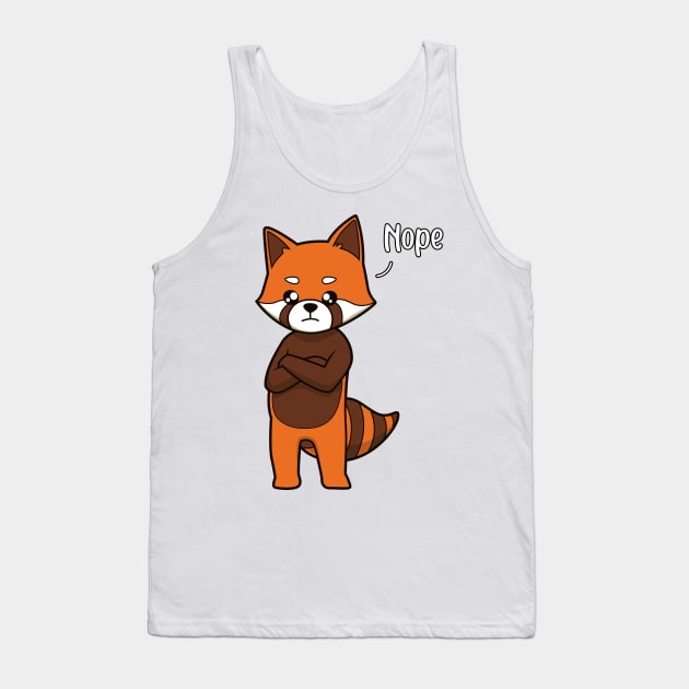 Red Panda nay-sayer - Nope Tank Top by Modern Medieval Design